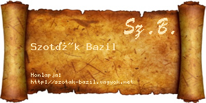 Szoták Bazil névjegykártya